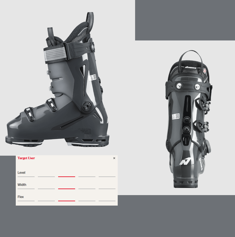 Nordica Speedmachine 3 100 Boa Ski Boots Grey Black White