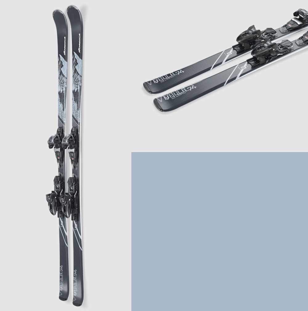Nordica Wild Belle 74 TP2 10FDT Ski Combo Black Blue 162