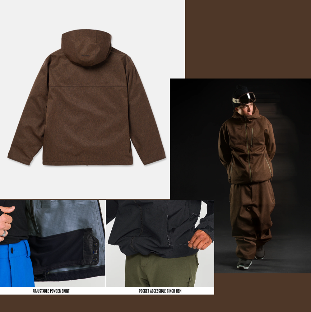 Volcom Top Stitch Jacket Brown Denim