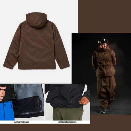 Volcom Top Stitch Jacket Brown Denim