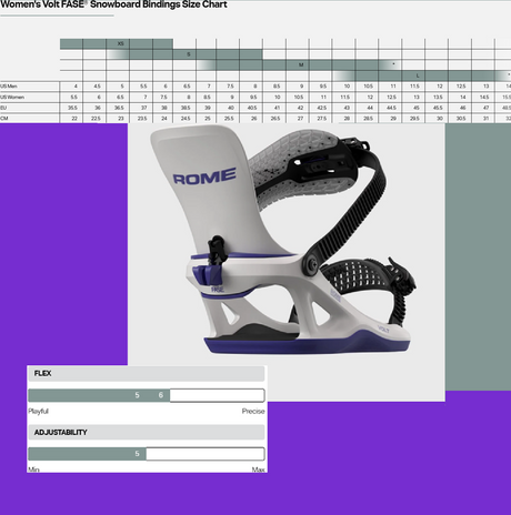 Rome Volt Fase Bindings 2027 Womens Violet Small