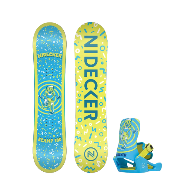 Nidecker Scamp Snowboard Complete w/ Bindings 2027 Blue Green 90