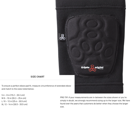 Triple8 Covert Elbow Pads Black Medium