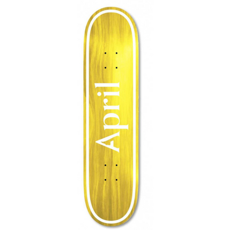 April AP OG Logo Skateboard Deck Yellow 8.25