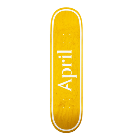 April AP OG Logo Skateboard Deck Yellow 8.25