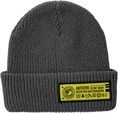 ANTI HERO HECHO POR SKATEBOARDING BEANIE CHARCOAL/YEL