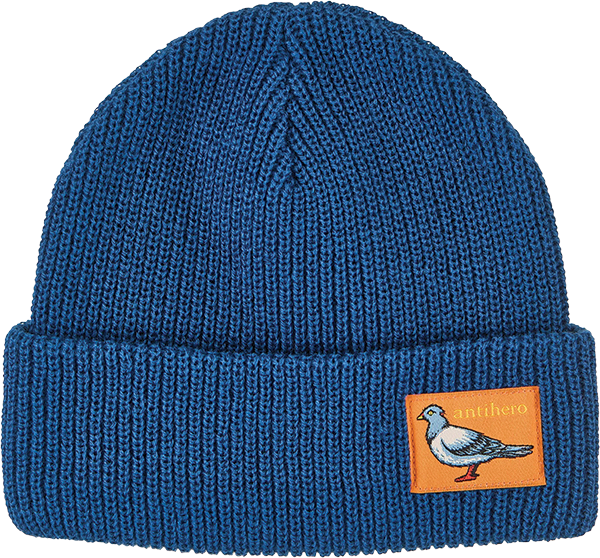 ANTI HERO LIL PIGEON LABEL CUFF BEANIE OSFM-NAVY ORANGE