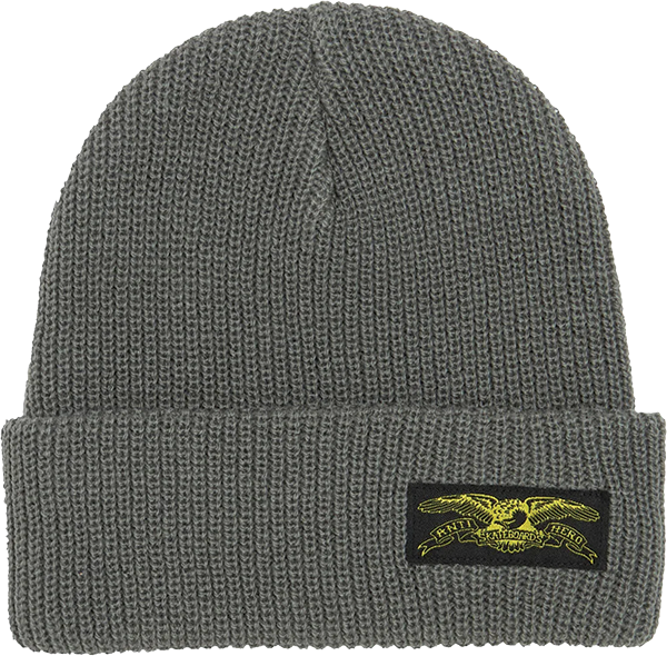 ANTI HERO STOCK EAGLE LABEL CUFF BEANIE OSFM-CHARCOAL YEL
