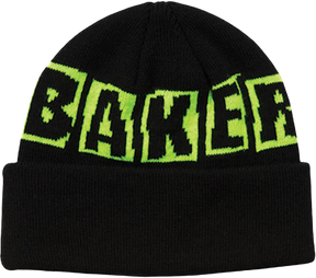 BAKER BRAND LOGO BEANIE BLACK/GRN