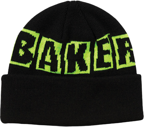 BAKER BRAND LOGO BEANIE BLACK/GRN