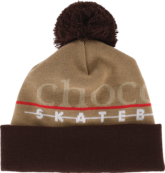CHOCOLATE BAR POM-POM BEANIE GREY/BROWN