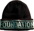 FOUNDATION TEXT LOGO KNIT BEANIE BLACK/TEAL