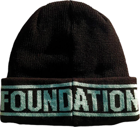 FOUNDATION TEXT LOGO KNIT BEANIE BLACK/TEAL
