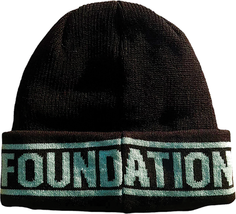 FOUNDATION TEXT LOGO KNIT BEANIE BLACK/TEAL