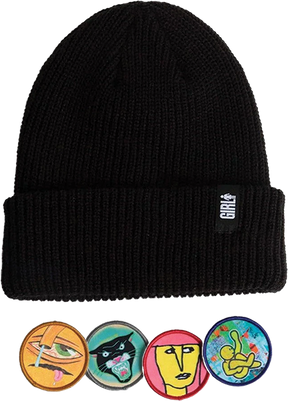 GIRL LEGENDS HEADS PATCH BEANIE BLACK