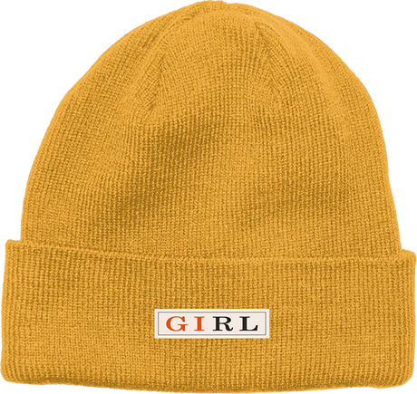GIRL LETTERPRESS BEANIE GOLD