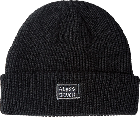 GLASS HOUSE MEMO LABEL ROLL UP BEANIE BLACK