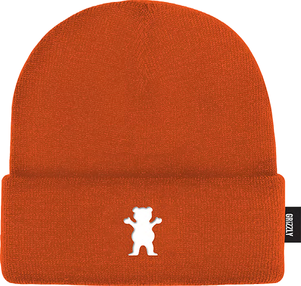 GRIZZLY OG BEAR EMBROIDERED BEANIE ORANGE