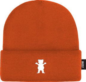 GRIZZLY OG BEAR EMBROIDERED BEANIE ORANGE