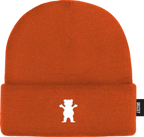 GRIZZLY OG BEAR EMBROIDERED BEANIE ORANGE