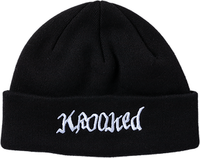 KROOKED DOUBLE OK SCRIPT CUFF BEANIE BLACK/WHITE