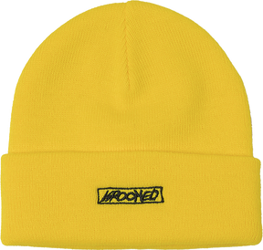 KROOKED MOONSMILE SCRIPT CUFF BEANIE YELLOW/BLACK