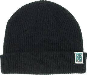 MEOW STACKED LOGO CUFF BEANIE BLACK