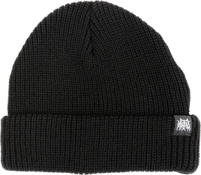 METAL LOGO FLIP BEANIE BLACK
