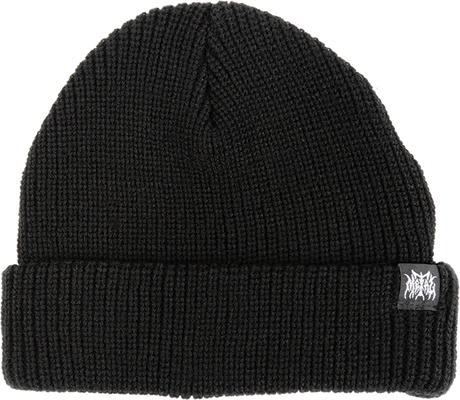 METAL LOGO FLIP BEANIE BLACK