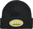 REAL OVAL CUFF BEANIE BLK/YELLOW