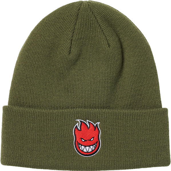 SPITFIRE BIGHEAD FILL CUFF BEANIE OLIVE/RED