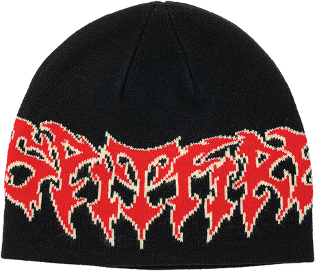 SPITFIRE DEMON SCRIPT SKULLY BEANIE BLACK/RED/CREAM
