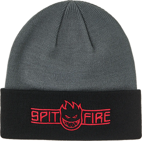 SPITFIRE LTB ARCH BGHD SCRPT CUFF BEANIE CHR BLACK RED
