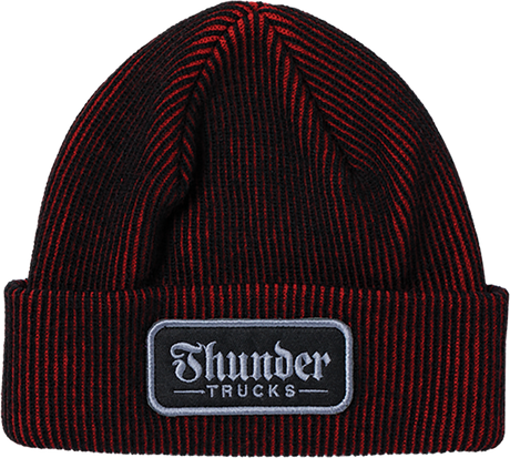THUNDER SCRIPT PATCH CUFF BEANIE BLACK/RED/SILVER