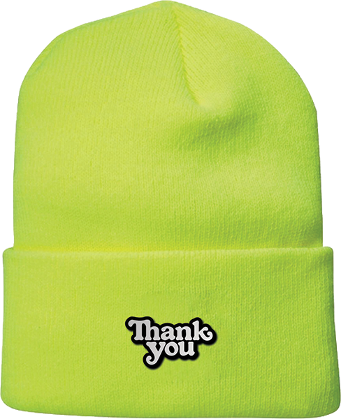 THANK YOU LOGO BEANIE SAFETY GREEN