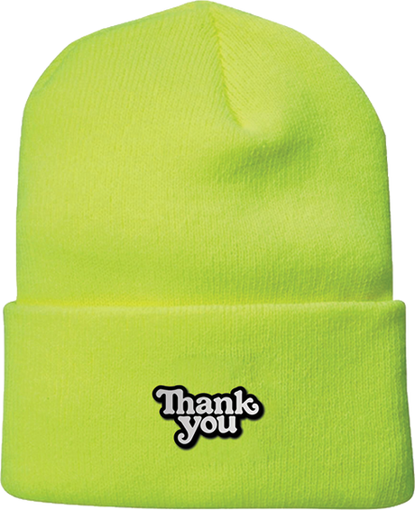 THANK YOU LOGO BEANIE SAFETY GREEN