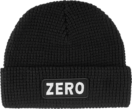 ZERO ARMY PATCH WAFFLE-KNIT BEANIE BLACK