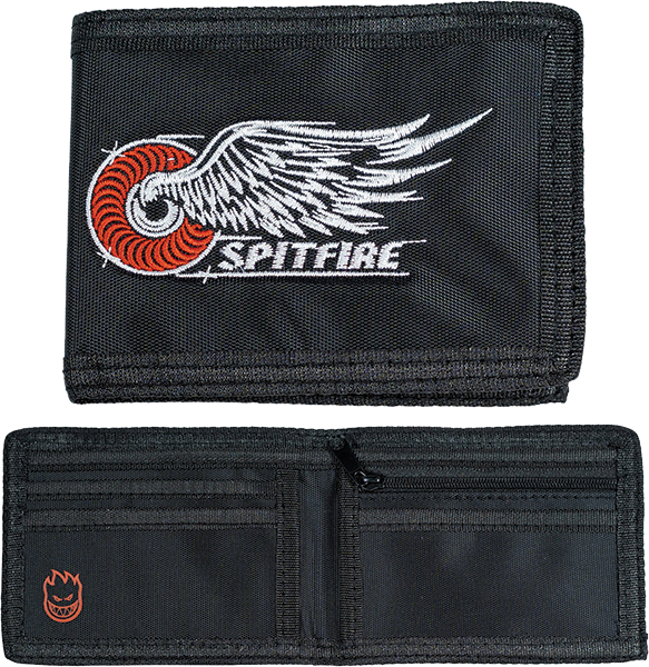 SPITFIRE CLASSIC WING WALLET BI-FOLD WALLET BLACK