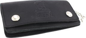 SUICIDAL LOGO LEATHER CHAIN WALLET BLACK