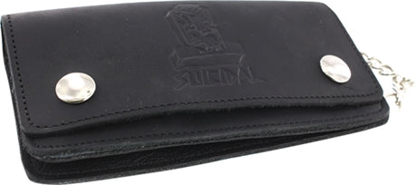 SUICIDAL LOGO LEATHER CHAIN WALLET BLACK