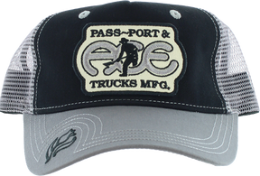 ACE PASSPORT PACKERS TRUCKER HAT ADJ-BLACK/STEEL
