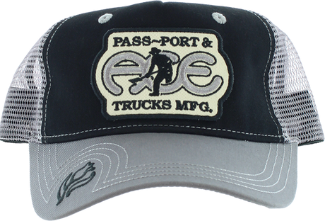 ACE PASSPORT PACKERS TRUCKER HAT ADJ-BLACK/STEEL