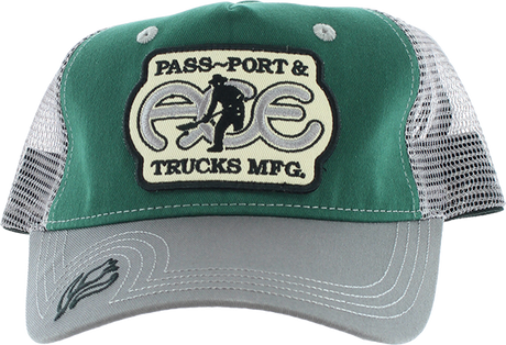 ACE PASSPORT PACKERS TRUCKER HAT ADJ-GREEN/STEEL