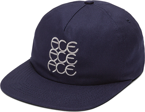 ACE RINGS 5 PANEL HAT ADJ-NAVY/WHT