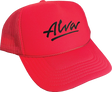 ALVA OG LOGO MESH TRUCKER HAT ADJ-RED/BLK
