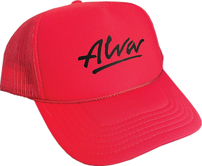 ALVA OG LOGO MESH TRUCKER HAT ADJ-RED/BLK