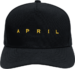APRIL EMBROIDERED LOGO HAT ADJ-BLK/GOLD