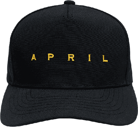 APRIL EMBROIDERED LOGO HAT ADJ-BLK/GOLD