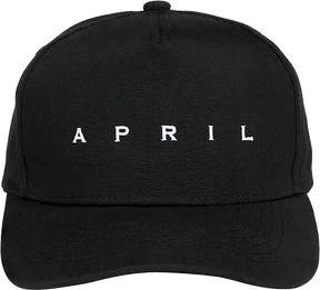 APRIL EMBROIDERED LOGO HAT ADJ-BLK/WHT
