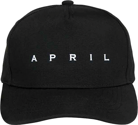 APRIL EMBROIDERED LOGO HAT ADJ-BLK/WHT